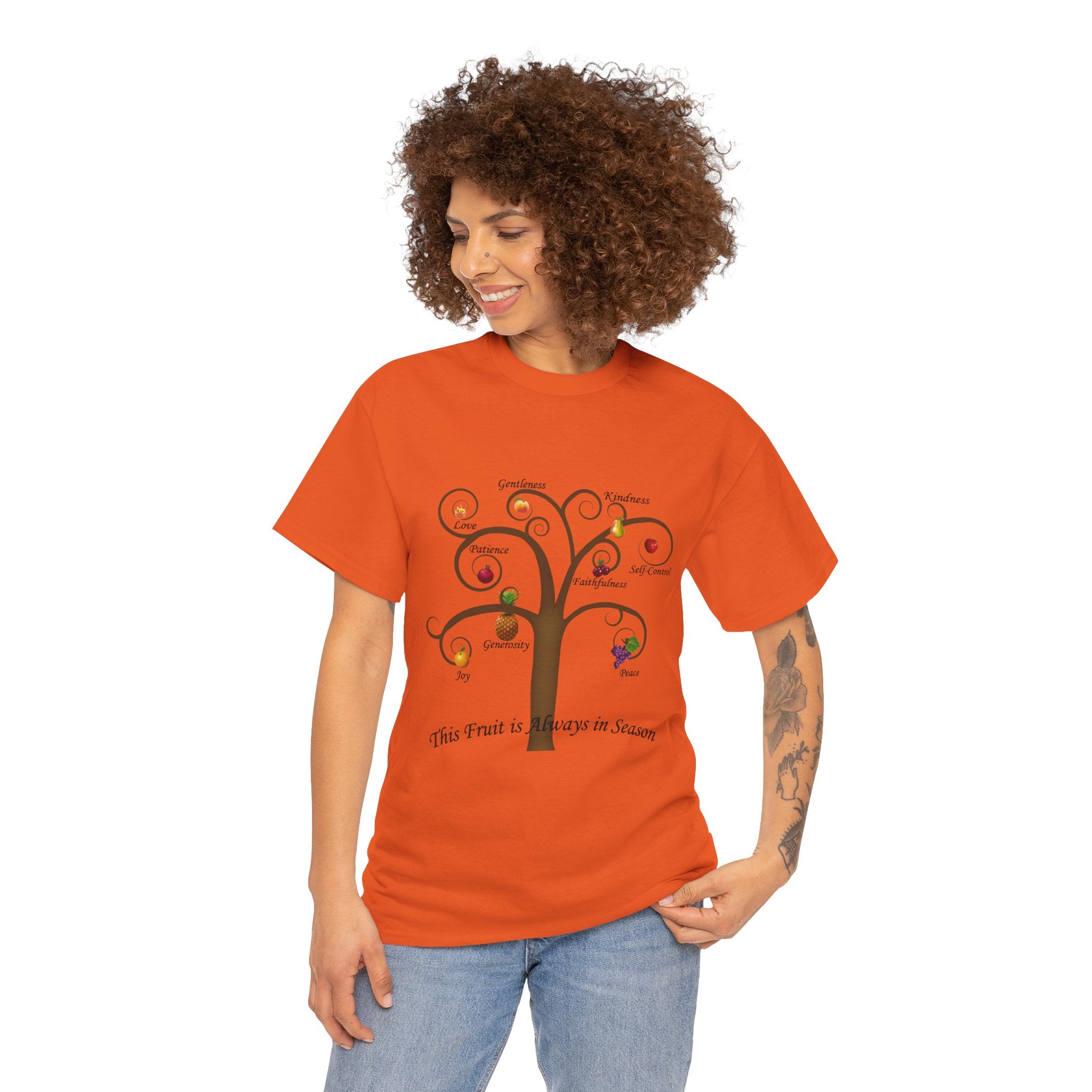 Unisex Heavy Cotton Tee with Inspirational Fruit Tree Design, Nature Lover Gift, Eco-Friendly Apparel, Seasonal Inspiration Shirt, [...]