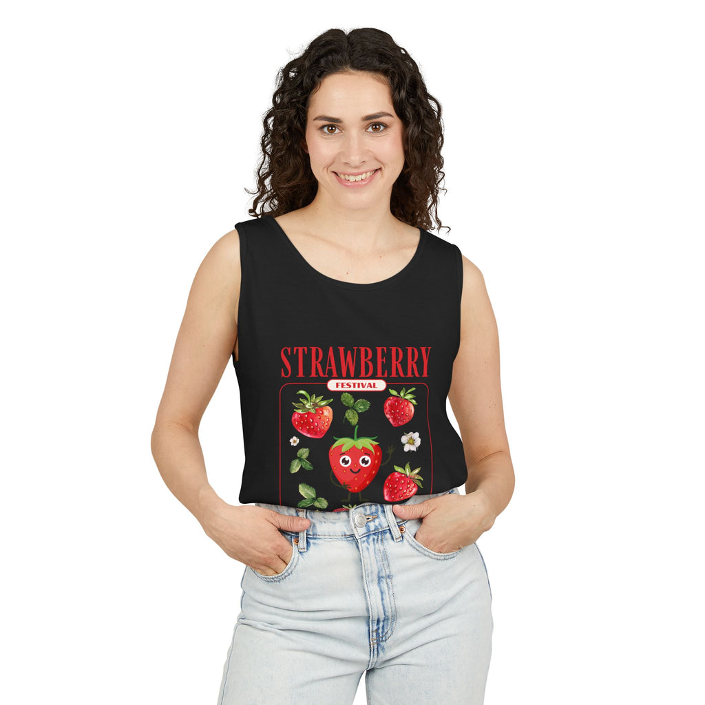 Personalized Strawberry Unisex Garment-Dyed Tank Top