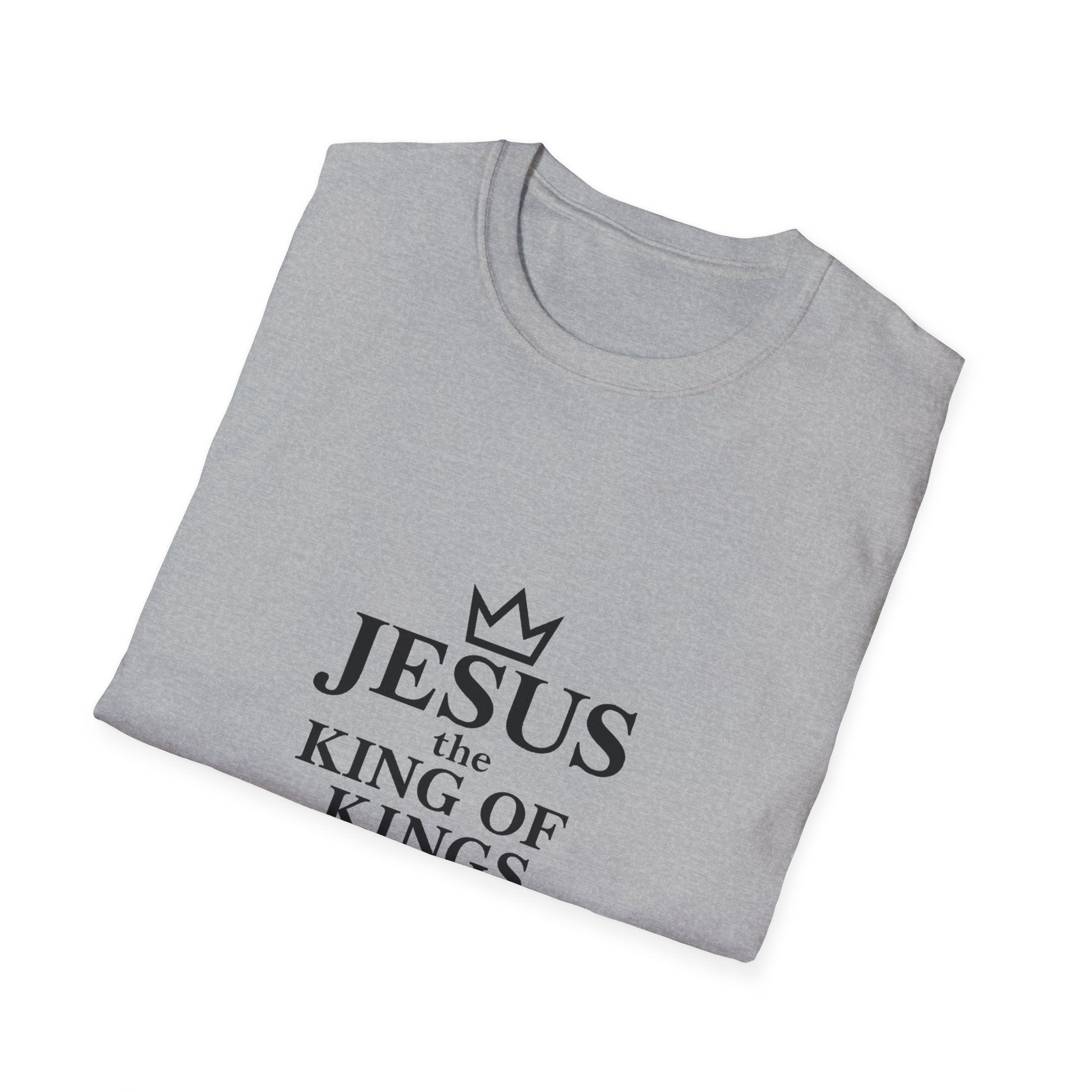 Jesus King of Kings Unisex Softstyle T-Shirt, Christian Apparel, Religious Gift, Faith-Based Tees, Inspirational Shirts