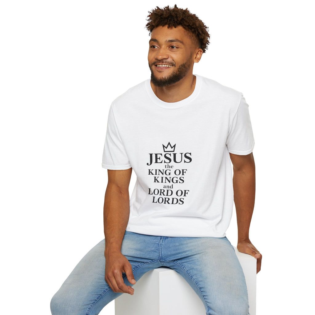 Jesus King of Kings Unisex Softstyle T-Shirt, Christian Apparel, Religious Gift, Faith-Based Tees, Inspirational Shirts
