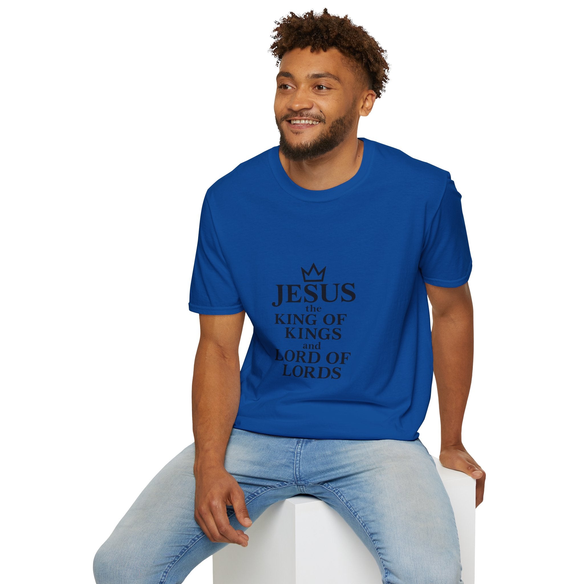Jesus King of Kings Unisex Softstyle T-Shirt, Christian Apparel, Religious Gift, Faith-Based Tees, Inspirational Shirts