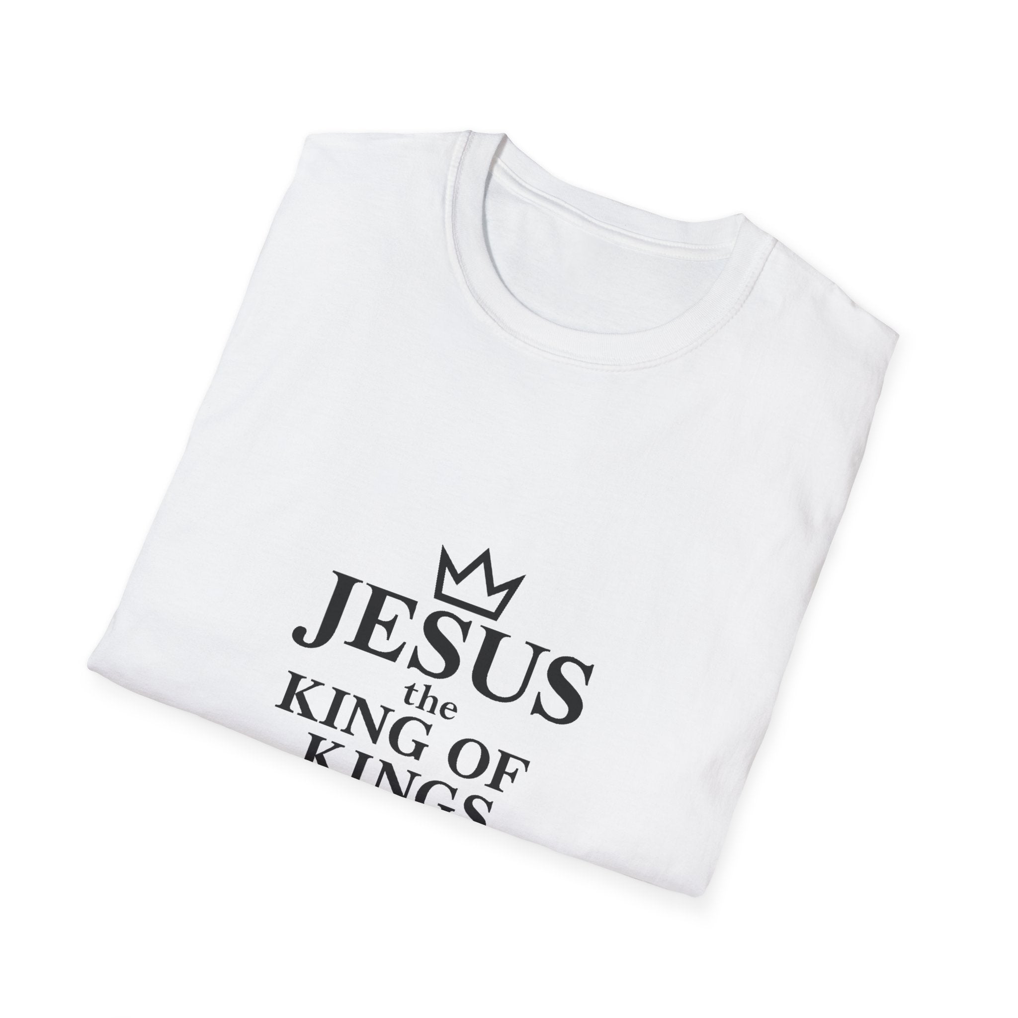 Jesus King of Kings Unisex Softstyle T-Shirt, Christian Apparel, Religious Gift, Faith-Based Tees, Inspirational Shirts