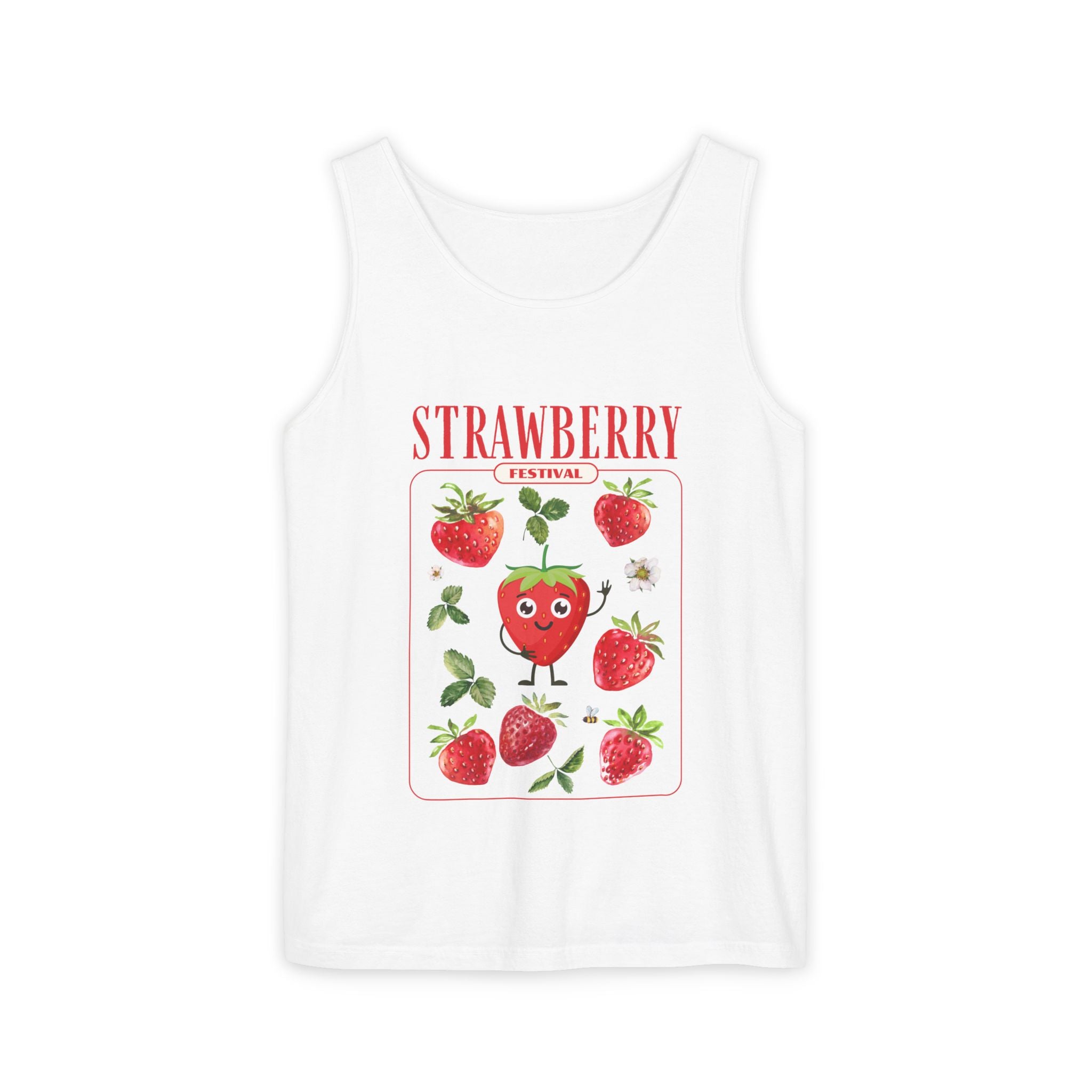 Personalized Strawberry Unisex Garment-Dyed Tank Top