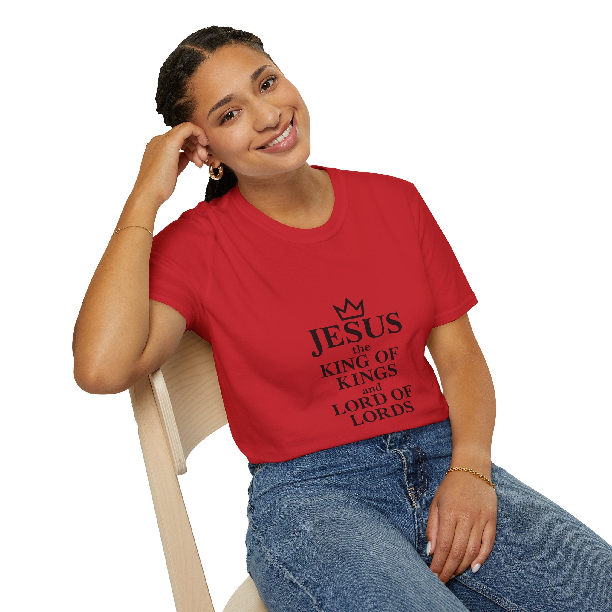 Jesus King of Kings Unisex Softstyle T-Shirt, Christian Apparel, Religious Gift, Faith-Based Tees, Inspirational Shirts