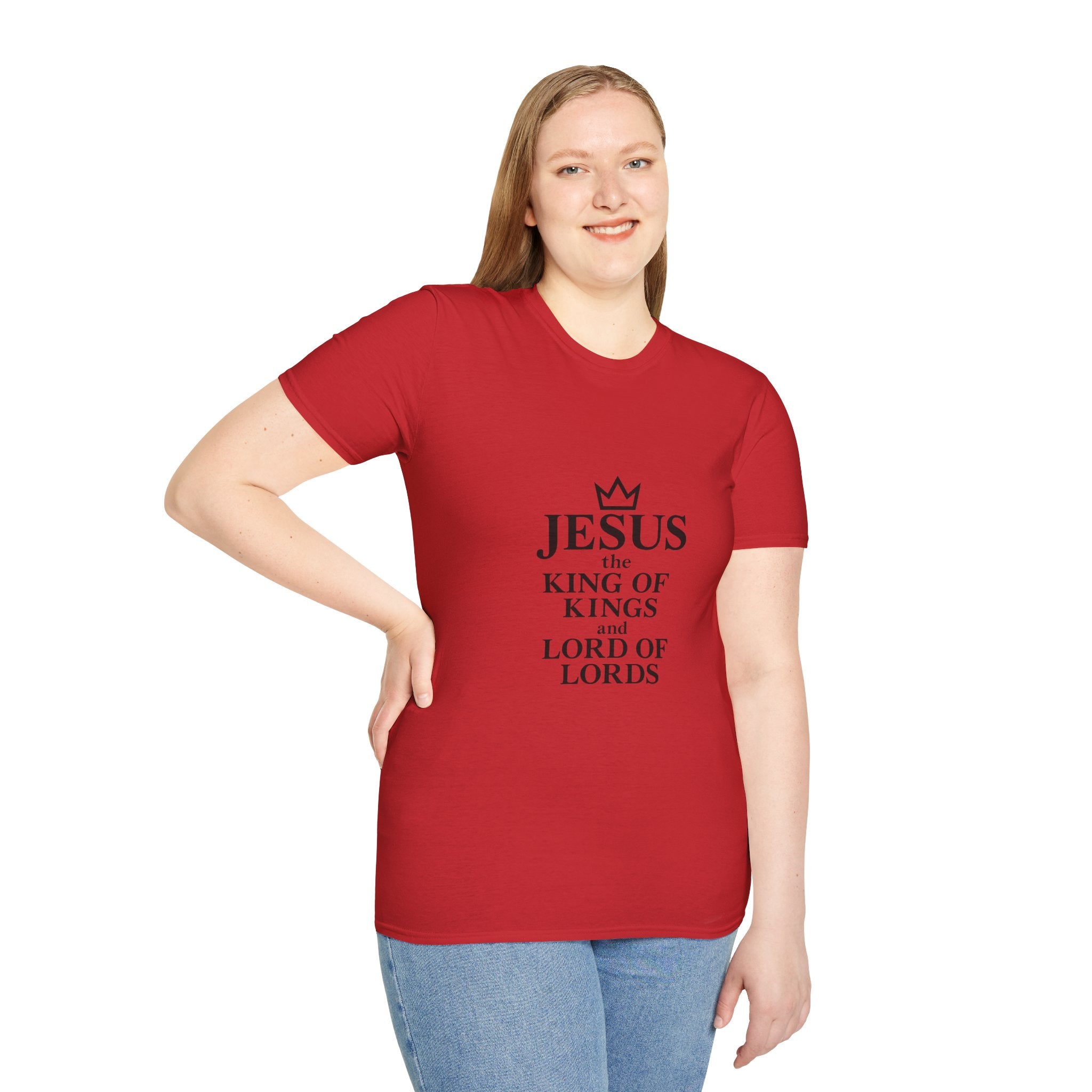 Jesus King of Kings Unisex Softstyle T-Shirt, Christian Apparel, Religious Gift, Faith-Based Tees, Inspirational Shirts