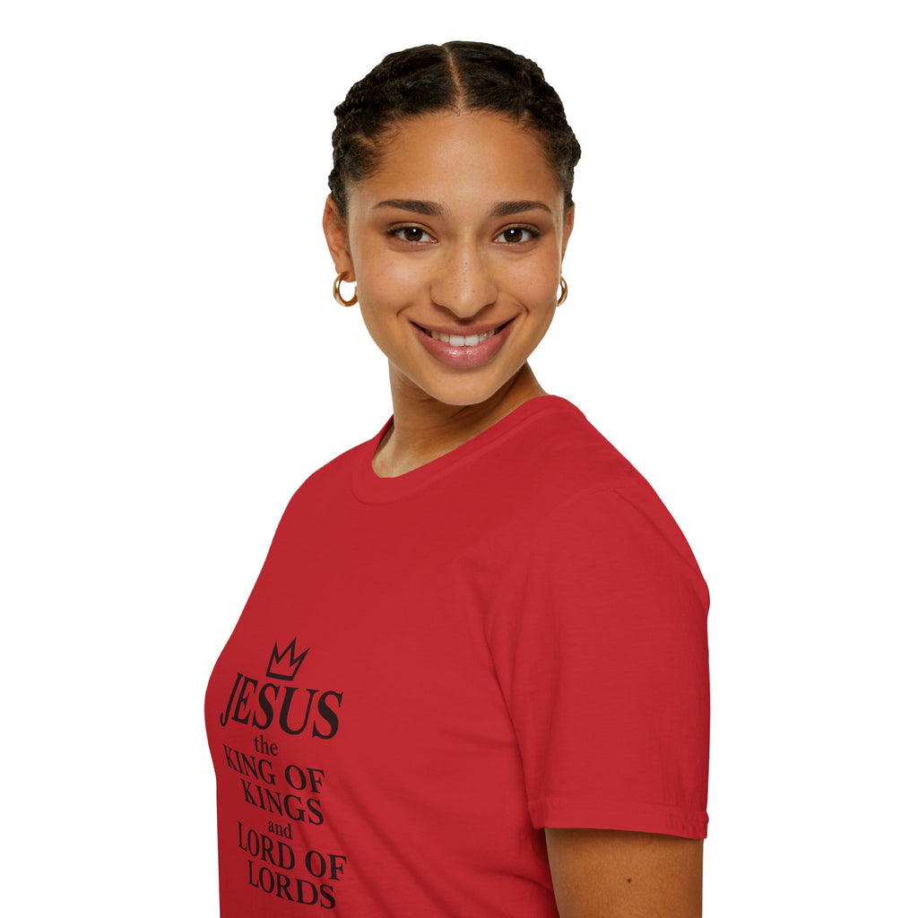 Jesus King of Kings Unisex Softstyle T-Shirt, Christian Apparel, Religious Gift, Faith-Based Tees, Inspirational Shirts