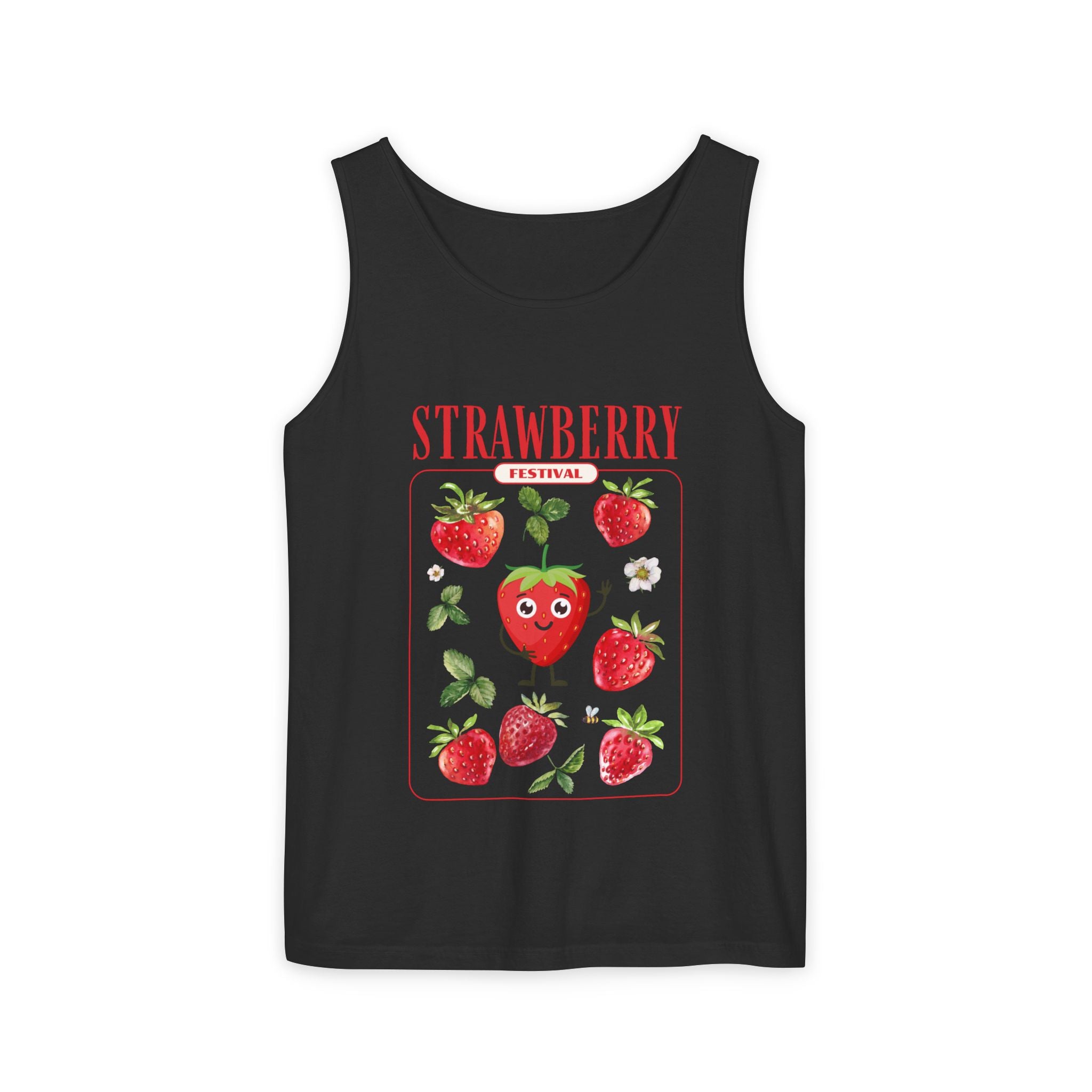 Personalized Strawberry Unisex Garment-Dyed Tank Top