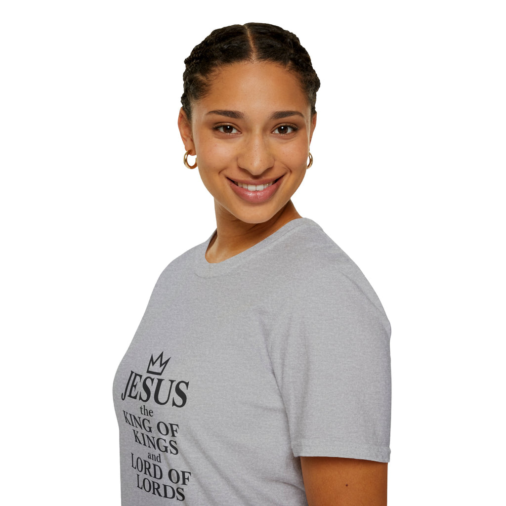 Jesus King of Kings Unisex Softstyle T-Shirt, Christian Apparel, Religious Gift, Faith-Based Tees, Inspirational Shirts