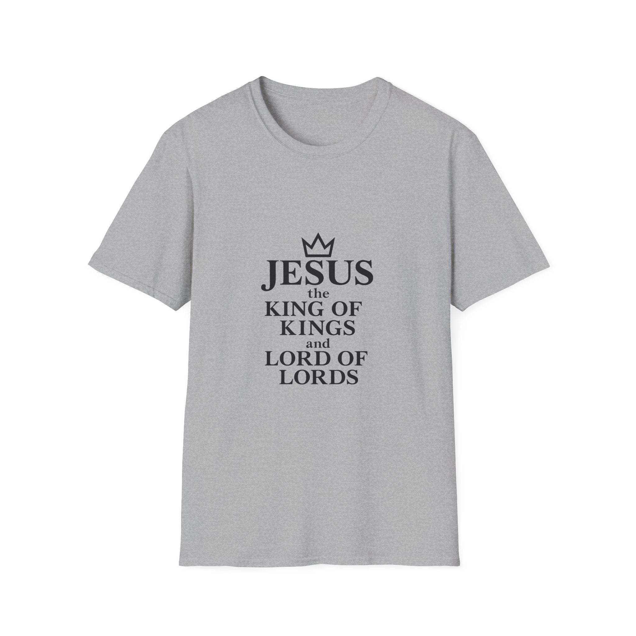 Jesus King of Kings Unisex Softstyle T-Shirt, Christian Apparel, Religious Gift, Faith-Based Tees, Inspirational Shirts