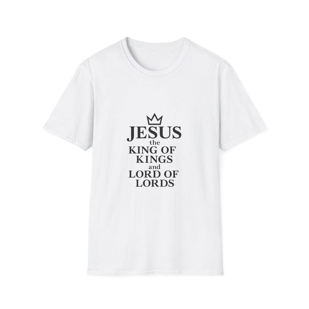 Jesus King of Kings Unisex Softstyle T-Shirt, Christian Apparel, Religious Gift, Faith-Based Tees, Inspirational Shirts