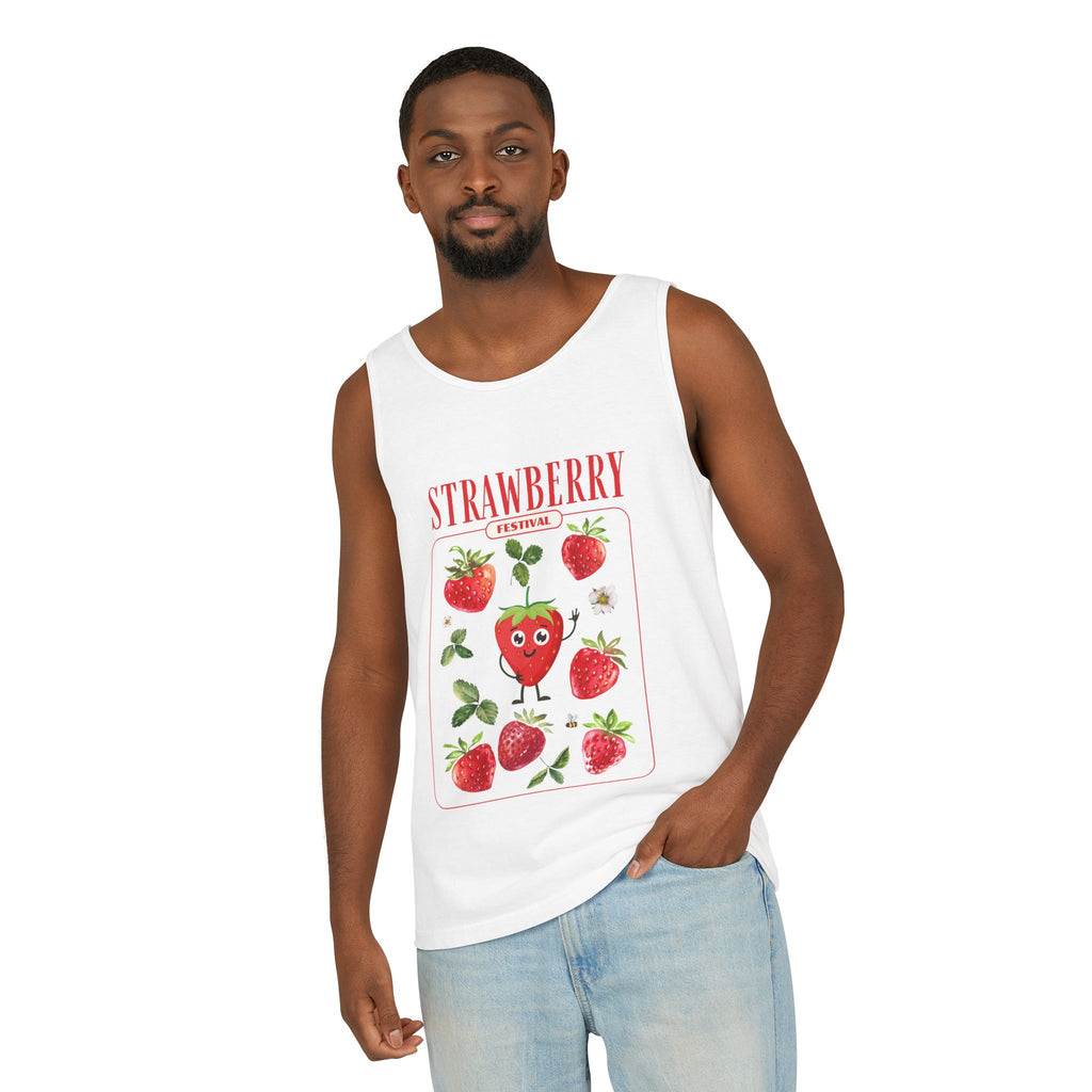 Personalized Strawberry Unisex Garment-Dyed Tank Top