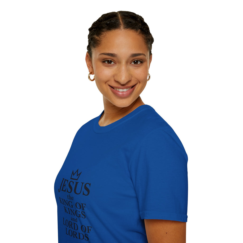 Jesus King of Kings Unisex Softstyle T-Shirt, Christian Apparel, Religious Gift, Faith-Based Tees, Inspirational Shirts